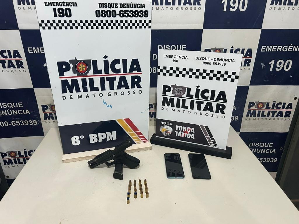 Polícia Militar conduz dois faccionados com pistola e frustra homicídio em Cáceres-MT