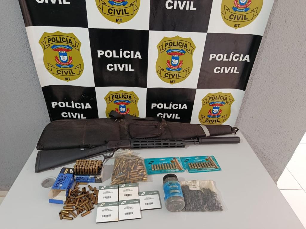 Polícia Civil prende homem e aprende arma, 500 espoletas e mais de 200 projéteis
