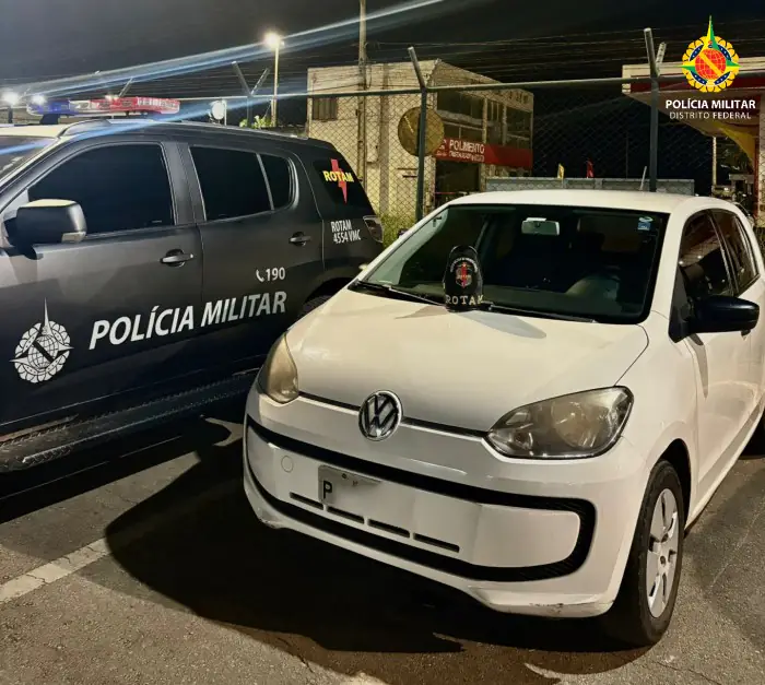 Carro roubado em Águas Claras é localizado pela PMDF em Taguatinga