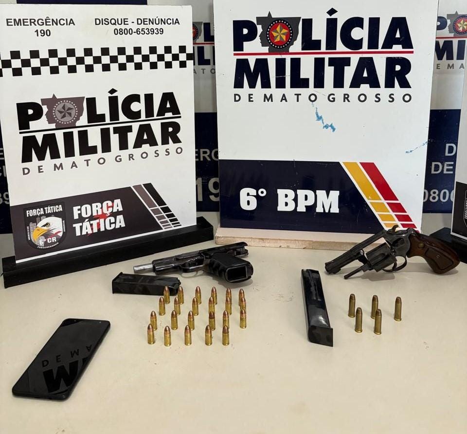 Dois faccionados suspeitos de provocarem incêndio em casa de rival são presos pela PM em Cáceres-MT