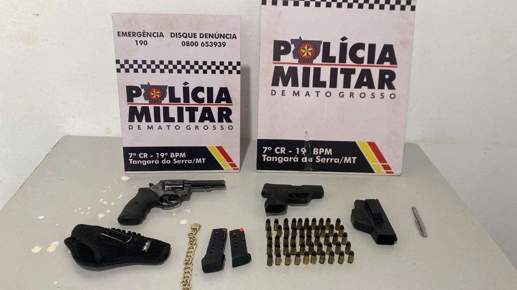 Polícia Militar MT prende homem por porte ilegal de arma de fogo e apreende 51 munições