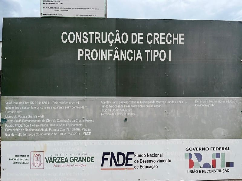 Creche prometida há 13 anos segue inacabada e famílias enfrentam falta de vagas em Várzea Grande-MT