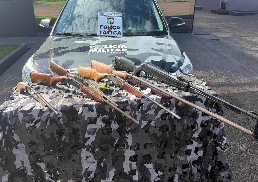 Força Tática apreende seis armas de fogo em zona rural de Pontes e Lacerda-MT