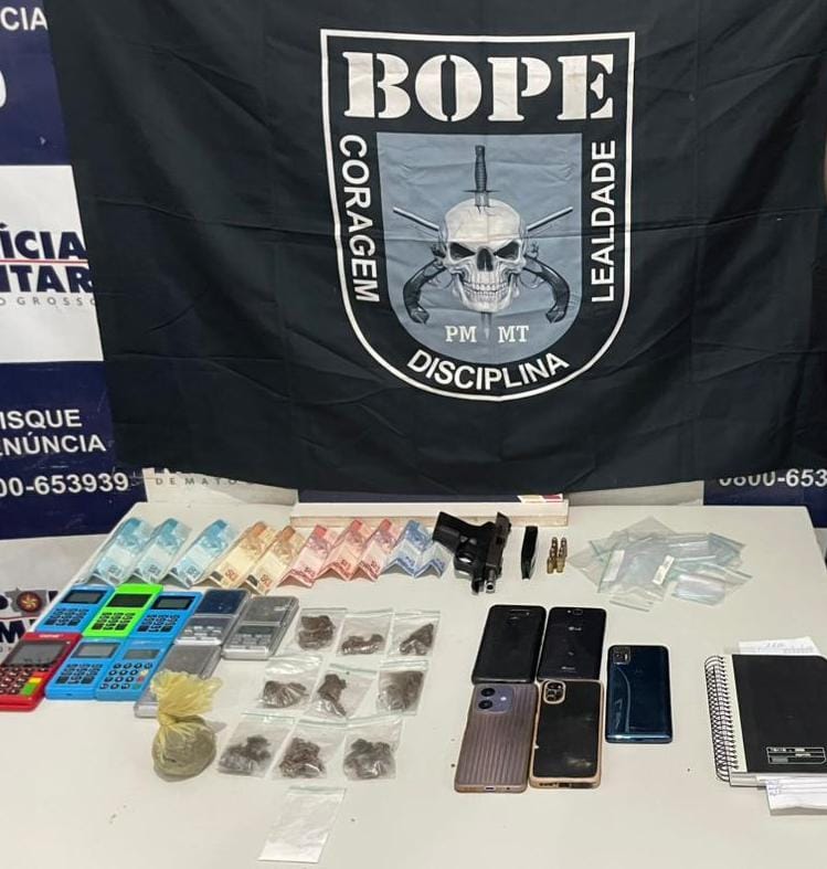 Polícia Militar prende dois faccionados com arma de fogo e drogas