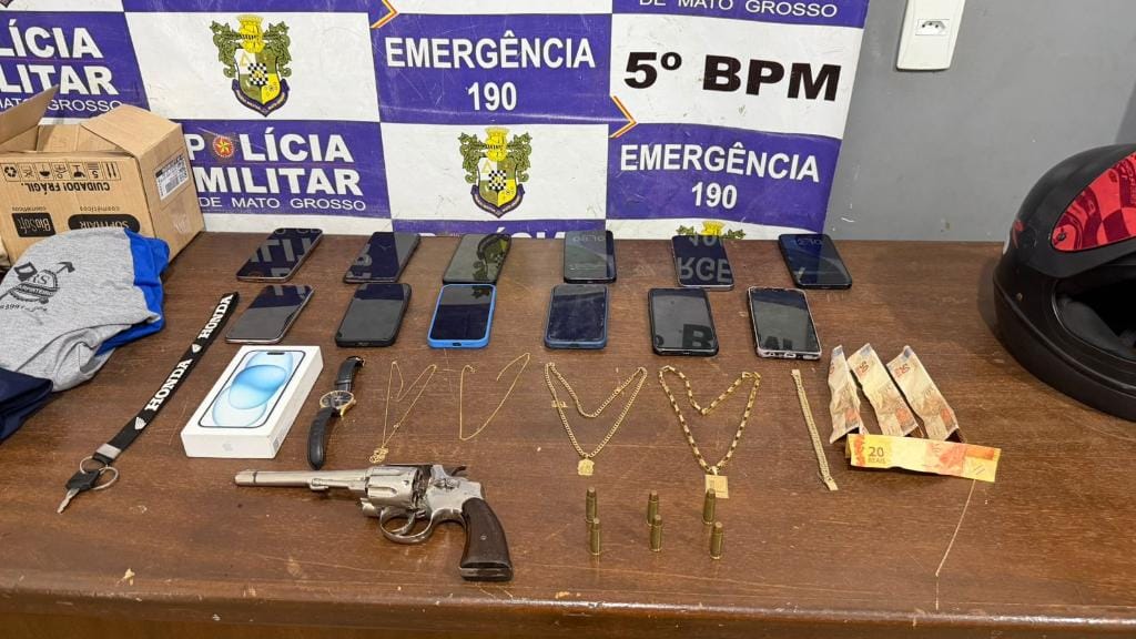 Dois homens são presos pela PM durante tentativa de roubo com reféns em Rondonópolis