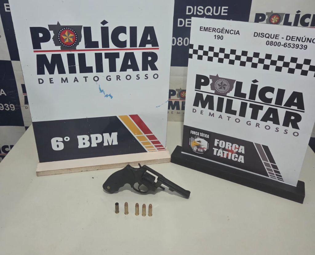 Polícia Militar prende homem, apreende adolescente e arma de fogo em Cáceres-MT