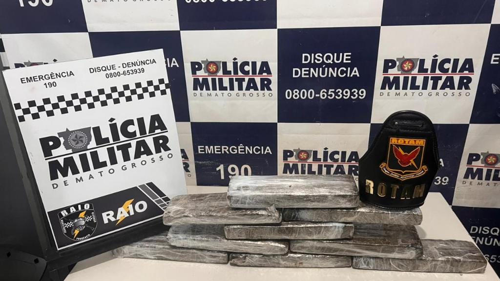 Polícia Militar de MT prende faccionado por tráfico de drogas e apreende nove tabletes de maconha