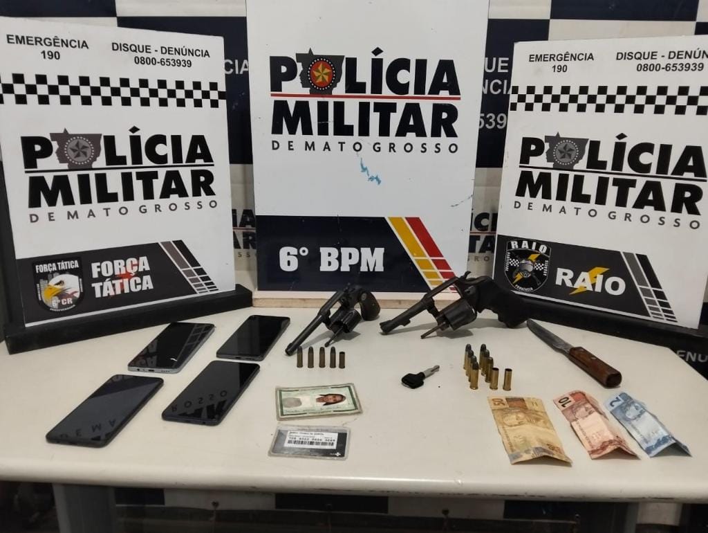 Polícia Militar prende cinco faccionados por tentativa de homicídio em Cáceres-MT