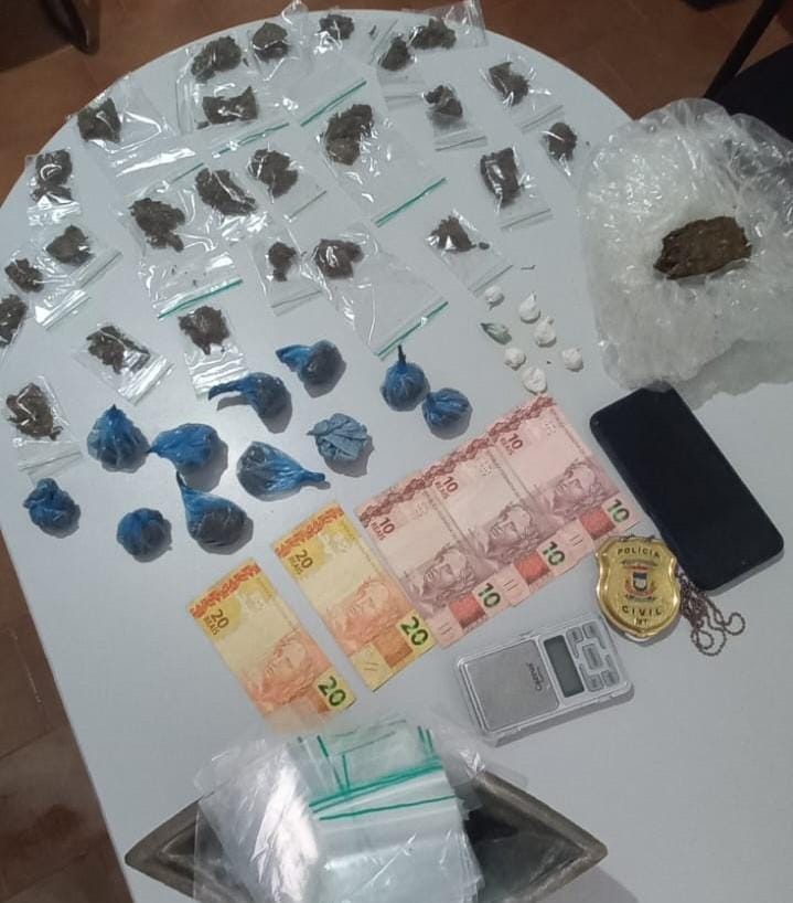 Ação das Polícias Civil e Militar prende suspeito de tráfico de drogas ligado à facção criminosa em São José dos Quatro Marcos-MT