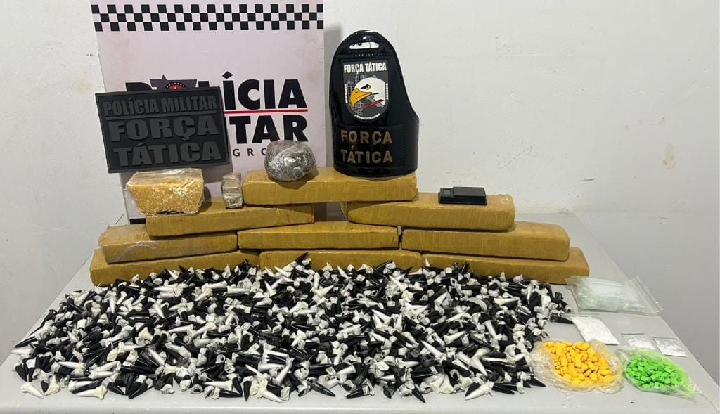 Força Tática de MT prende faccionado com tabletes de maconha, comprimidos de ecstasy e mil pinos de cocaína