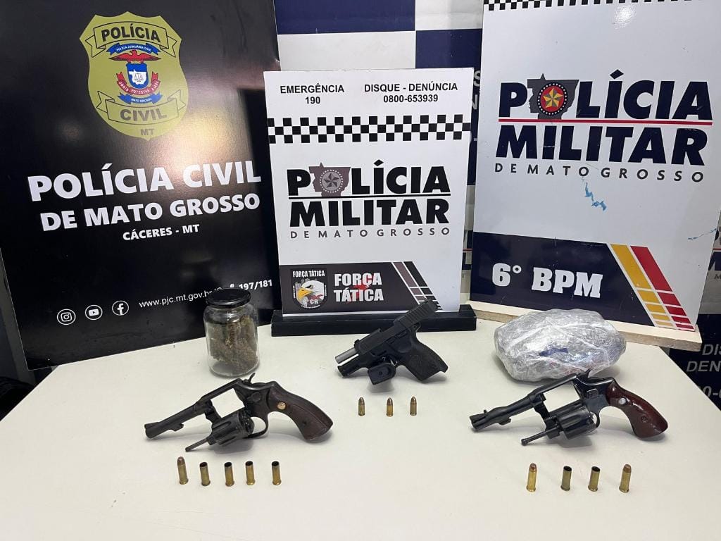 Forças de segurança detém três faccionados após tentativa de homicídio em Cáceres-MT