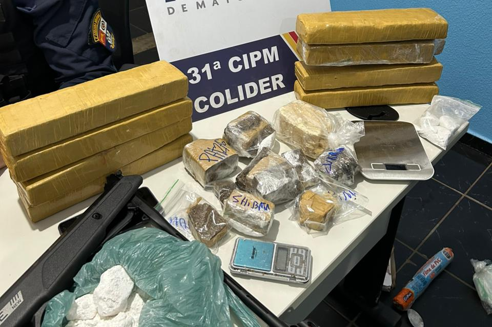 Polícia Militar de MT resgata cachorro vítima de maus-tratos e apreende 10 quilos de maconha