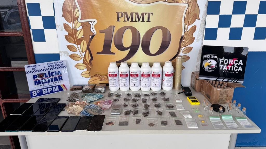 Força Tática prende dois suspeitos e apreende adolescente por tráfico de drogas em Alta Floresta-MT