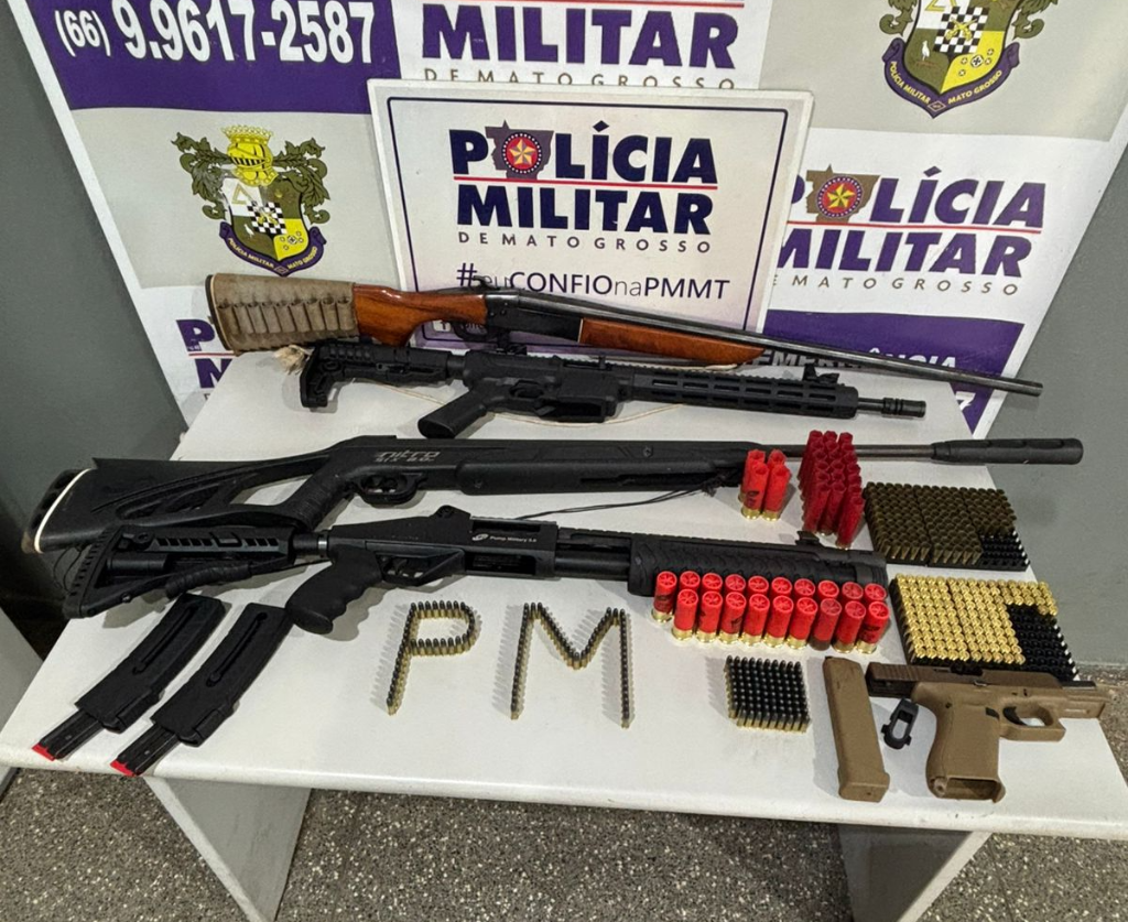 Polícia Militar de MT aumenta em 64% as apreensões de armas de fogo em todo o Estado