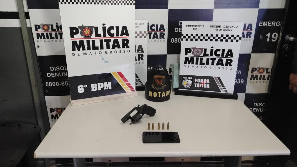 Polícia Militar de MT intercepta tentativa de homicídio e apreende dois adolescentes e arma de fogo