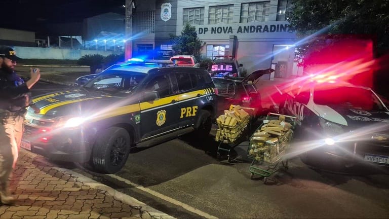 PRF e PM apreendem 513 Kg de maconha em Nova Andradina (MS)