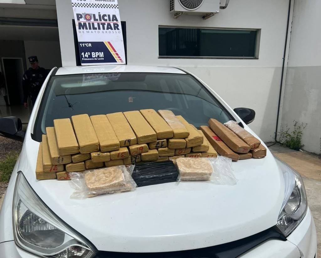 Polícia Militar de MT prende dois faccionados com 42 tabletes de entorpecentes