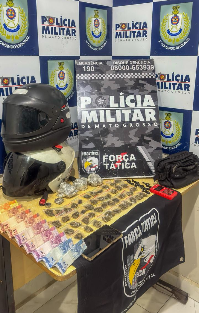 Força Tática prende homem com 84 porções de drogas em Cuiabá-MT