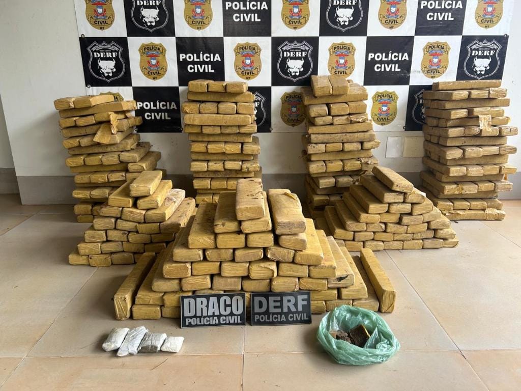 Polícia Civil de MT prende faccionado e apreende 305 tabletes de maconha enterrados nos fundos de imóvel
