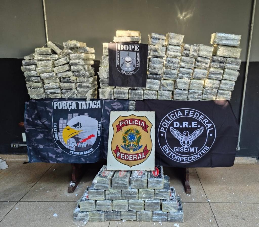 Forças de segurança de MT apreendem 250 quilos de cocaína e causam prejuízo de R$ 15 milhões às facções criminosas