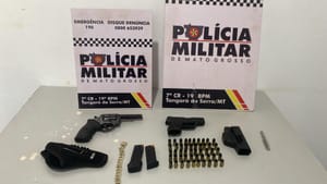 Polícia Militar MT prende homem por porte ilegal de arma de fogo e apreende 51 munições