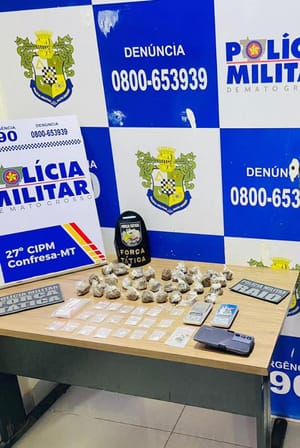 Polícia Militar prende homem por tráfico de drogas em Confresa-MT