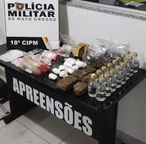 PM detém adolescente por tráfico de drogas e apreende entorpecentes em São José do Rio Claro-MT