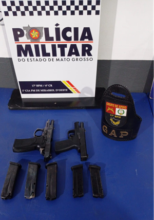 Polícia Militar prende mulher por porte irregular de arma de fogo em Mirassol D’Oeste-MT