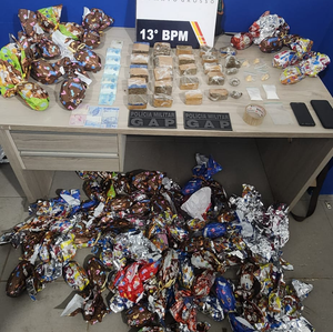 Polícia Militar de MT prende membro de facção criminosa com porções de drogas e ovos de Páscoa