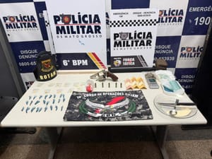 Rotam prende homem com revólver e porções de drogas em Cáceres-MT